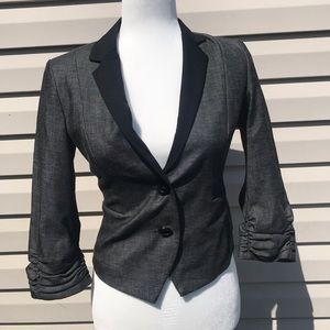 Express tuxedo blazer jacket gray sz 0 2 black